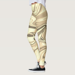 Legging textura abstrato elegante do fluxo líquido de márm