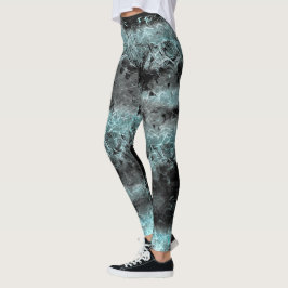 Legging Textura azul acinzentada mastigada