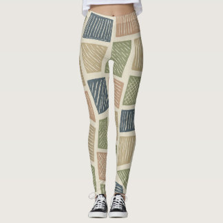 Legging Textura Botânica Mudada Gráfico Retroativo