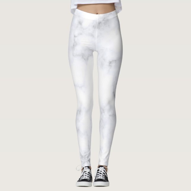 Legging Textura branca de mármore (Frente)