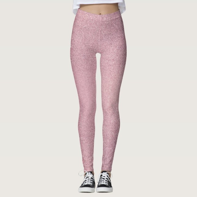 Legging Textura brilhante cor-de-rosa (Frente)
