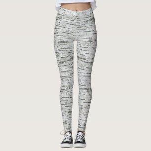 Legging Textura da madeira de vidoeiro