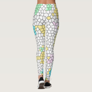 Legging Textura de células de pastel pálidas Abstrato de m