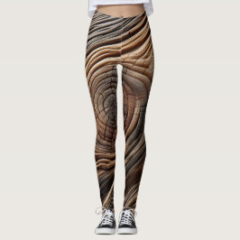 Legging Textura de Design de madeira abstrato