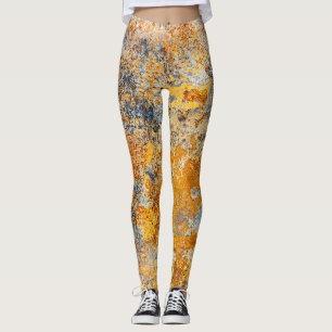 Legging Textura de ferrugem antiga, fundo metálico resplan