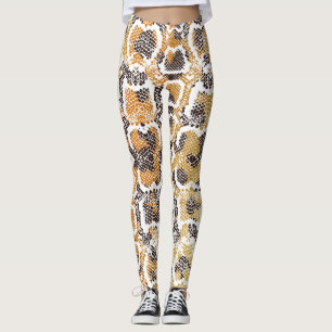 Legging Textura de impressão de animais de Cobra de Leopar