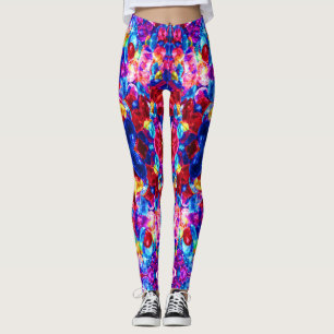 Legging Textura de joias abstrato coloridas e bonitas