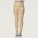 Legging Textura de madeira russa com padrão de Bolinhas br<br><div class="desc">Na moda,  pernas rústicas,  inspiradas em boho,  com padrão de bolinhas brancas com fundo de textura de madeira. Estão disponíveis outros padrões com a mesma base de madeira.</div>