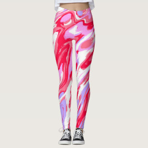 Legging Textura de mármore vermelho rosa mistura de tinta