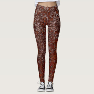 Legging Textura de metal enferrujado de cobre laranja quei