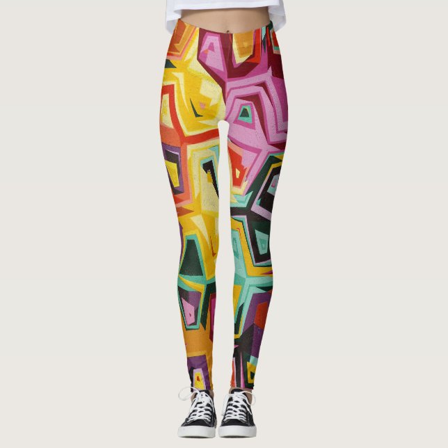 Legging Textura de orifícios coloridos (Frente)