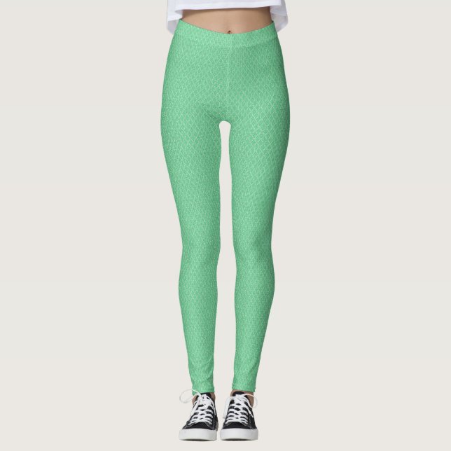 Legging Textura de pele de Cobra verde-claro (Frente)