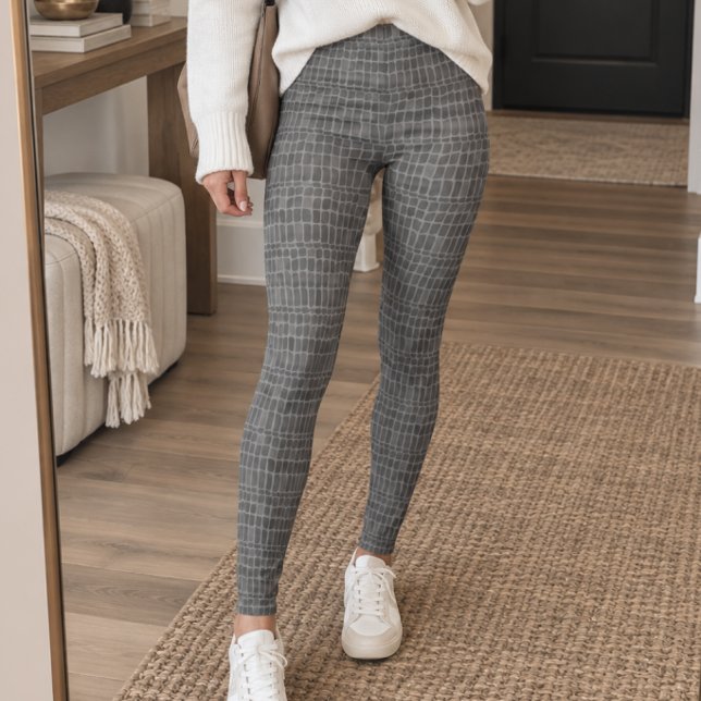 Legging Textura de Pele de Crocodilo Cinza (Criador carregado)