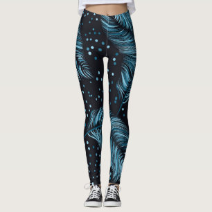 Legging Textura de pena escura, abstrato.