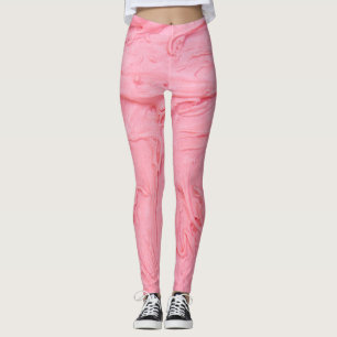 Legging Textura de Sorvete de Morango Rosa