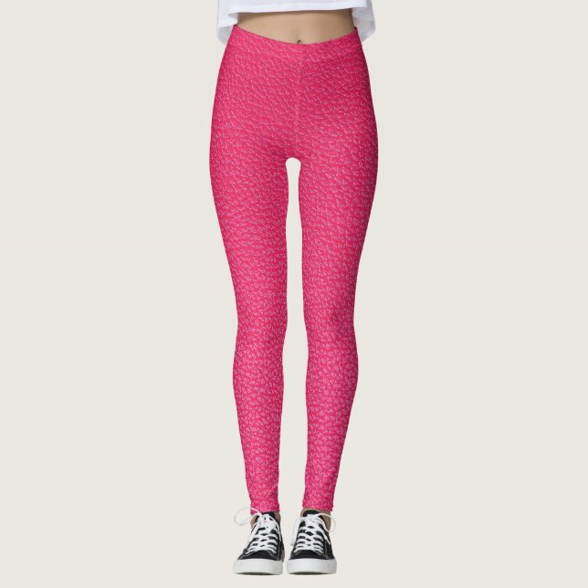 Legging Textura de tecido rosa de luxo fino. (Frente)