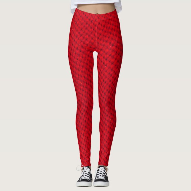 Legging Textura de Tecido vermelho vibrante (Frente)