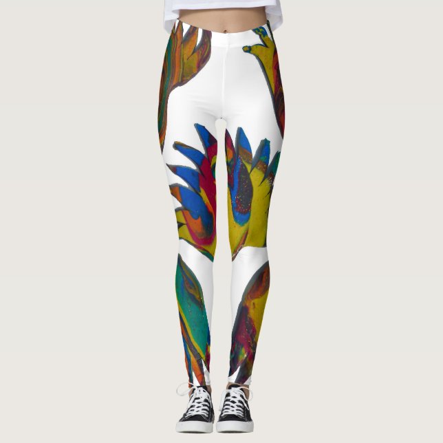 Legging Textura do pino sunrise (Frente)