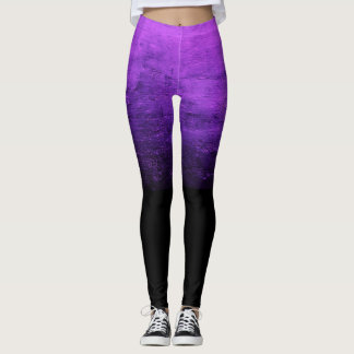 Legging Textura Envelhecida Ombré Preta - Roxo