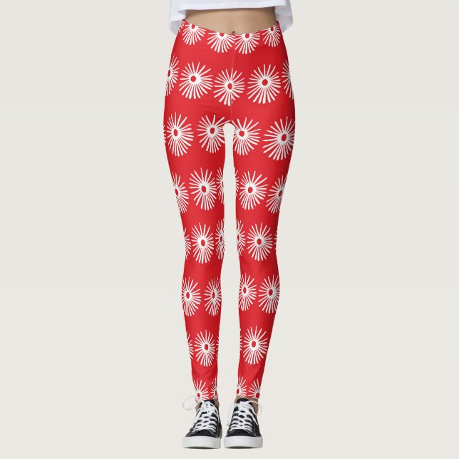 Legging Textura floral branca e abstrato. (Frente)