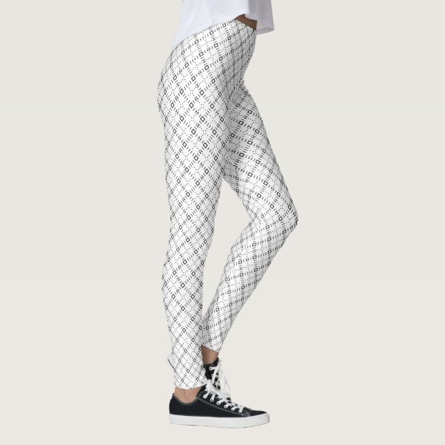 Legging Textura Geométrica Monocromática|Visualização de D (Direita)