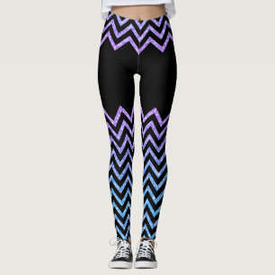 Legging Textura Glitter Chevron Preta e Colorida