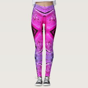 Legging Textura Grunge Fuchsia com Elementos Arquitetônico