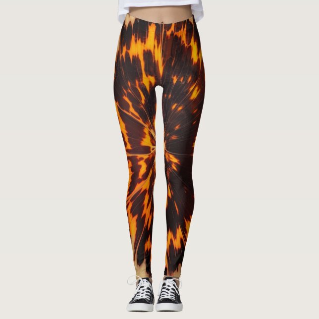 Legging Textura Marrom e Preta Abstrata Chic TortoiseShell (Frente)