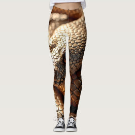Legging Textura metálica brilhante de snakeskin em bronze