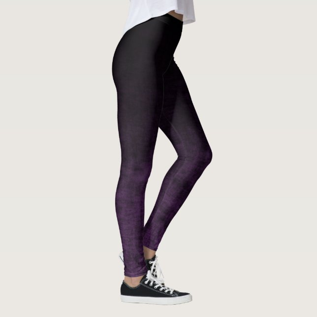 Legging Textura Ombre Grunge Preta e Roxa (Direita)