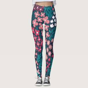 Legging Textura Sem Costura De Flor Vintage.