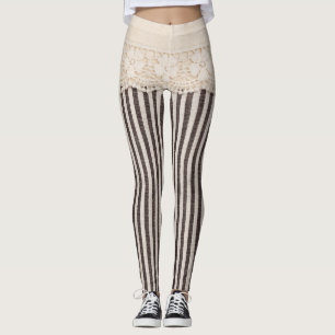 Legging Textura têxtil com tecido de rendas, padrão de fun