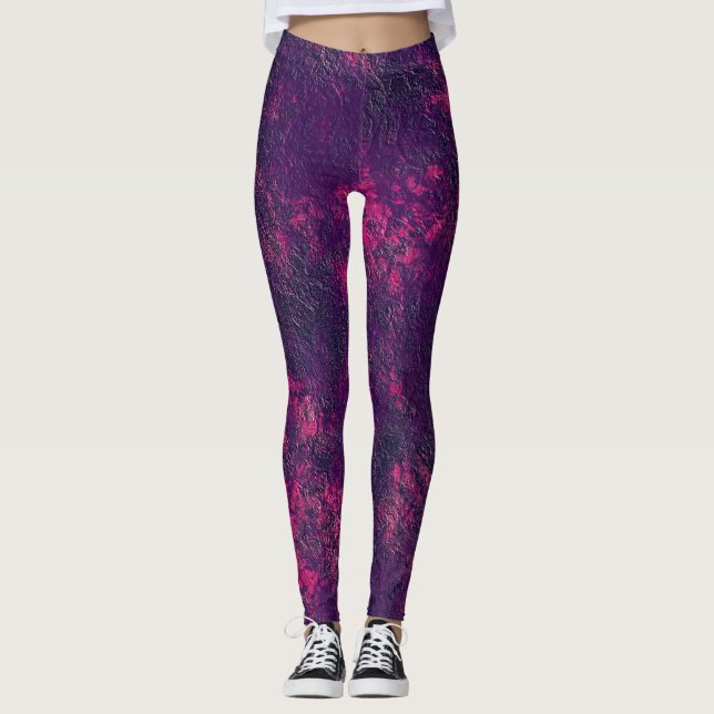Legging Textura violeta violeta escura texturizada por esc (Frente)