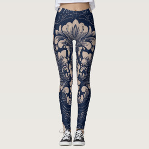 Legging Textura Vitoriana Clássica de Damasco Sem Costura