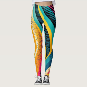 Legging Texturas curvas em cores vivas
