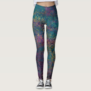 Legging texturas de ouro abstrato grunge