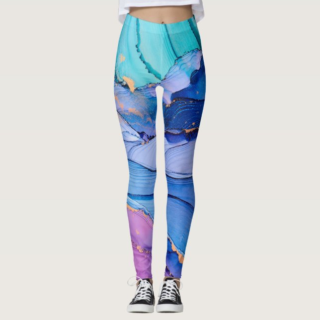 Legging Texturas livres, abstrato de luxo. (Frente)