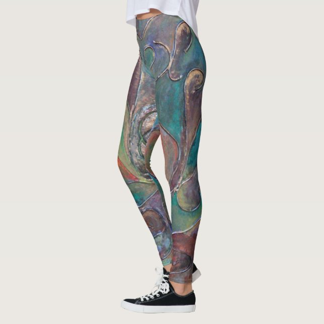 Legging "The Guardian from Unsee", por Paul Buică (Esquerda)