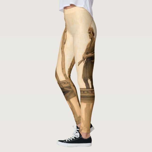 Legging The Last of the Mohicans, 1919 por N. C. Wyeth (Esquerda)