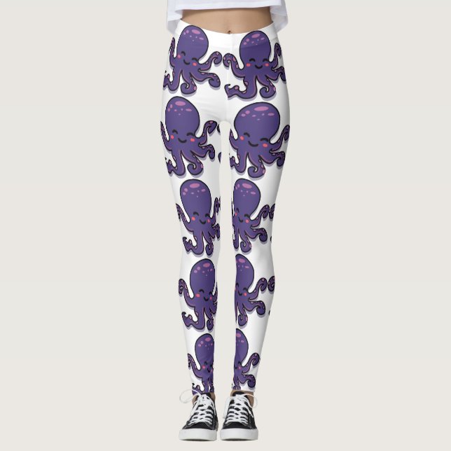 Legging Thunder_Cove de Octopus Roxo de Cubo (Frente)