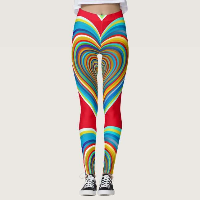 Legging Thunder_Cove do Coração de Multicores do Namorados (Frente)