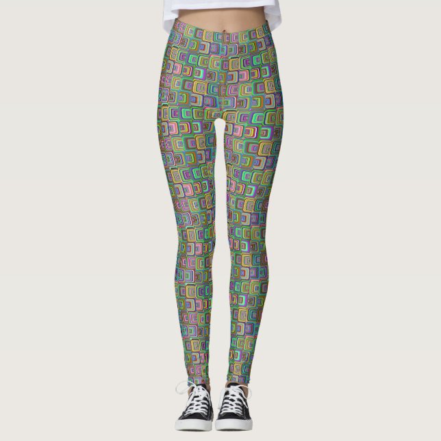 Legging Thunder_Cove, estilo hippie psíquico do Groovy (Frente)