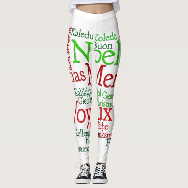 Legging Tidings De Natal Pelo Mundo (Frente)