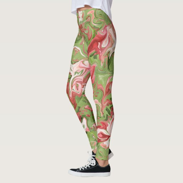 Legging Tie Dye Red Green Design (Esquerda)