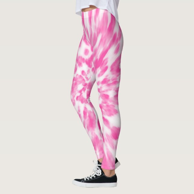 Legging Tie-dye rosa e branca (Esquerda)