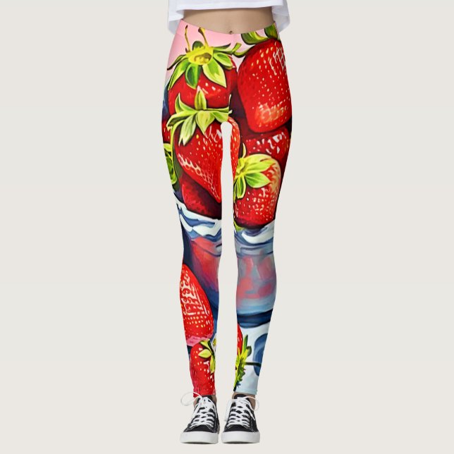 Legging Tigela de Morango Fresco (Frente)