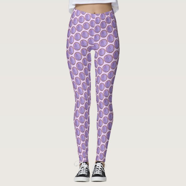 Legging Tigela do POI Purple Hawaiian Comida Taro Root Hav (Frente)