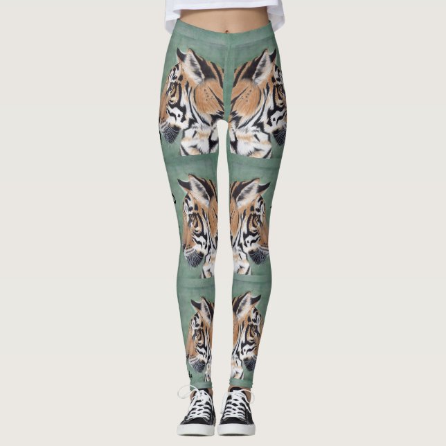 Legging Tiger Eyes Legge Personalize NAME Arte Original (Frente)