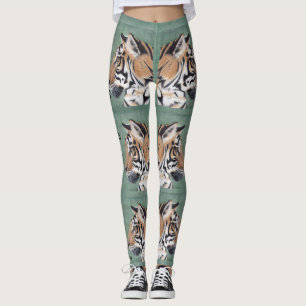 Legging Tiger Olhos Legando Personalizar NOME da Arte Orig