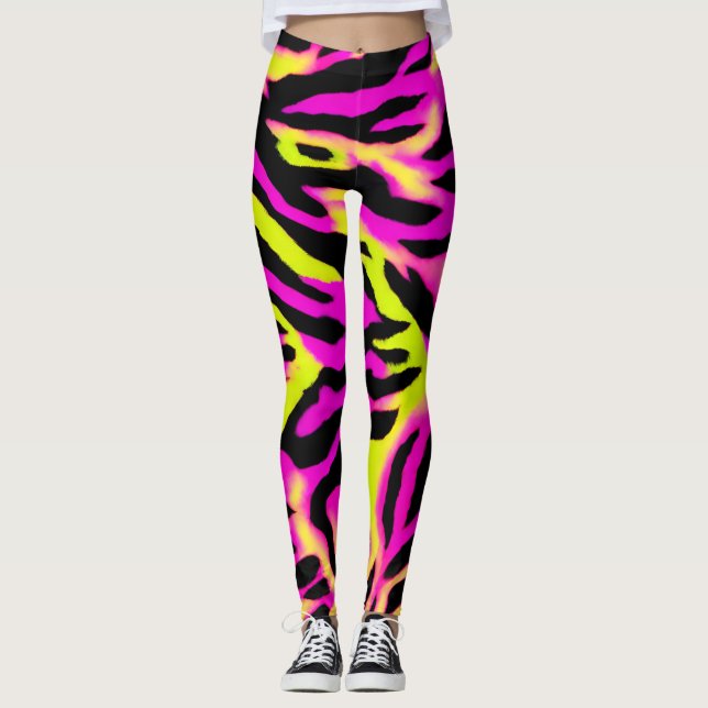 Legging Tiger Stripe Black Orange Wild (Frente)